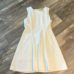White House Black Market Sleeveless Fit and Flare White Dress